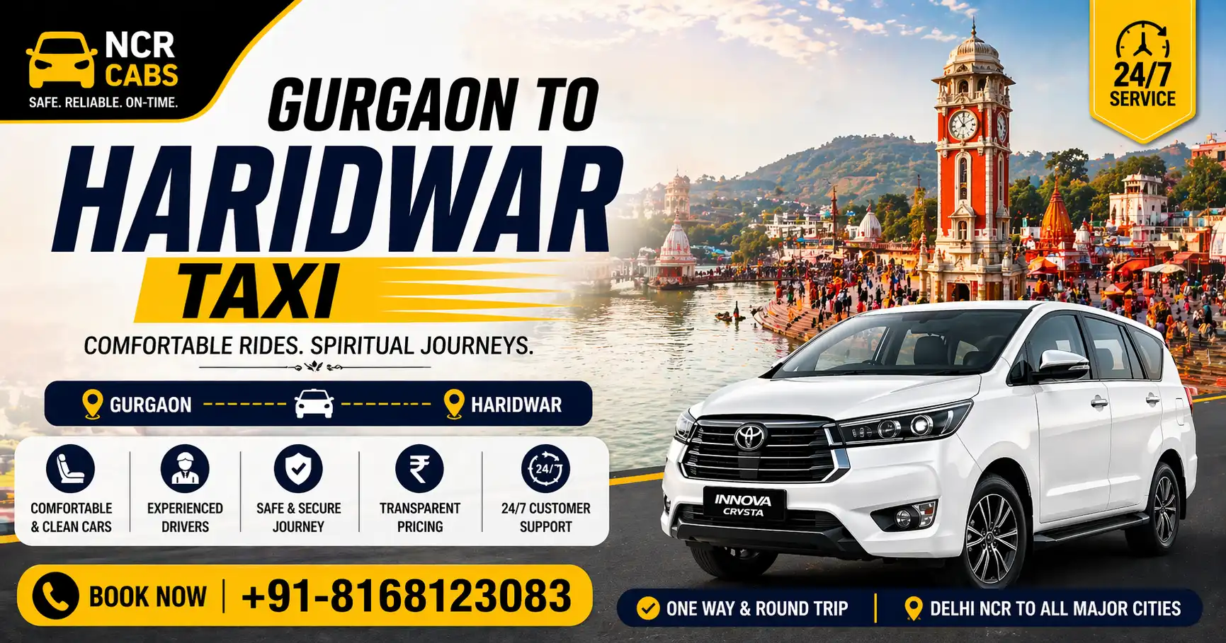 Gurgaon to Haridwar taxi — NCR Cabs cab service for Ganga Aarti and Haridwar pilgrimage