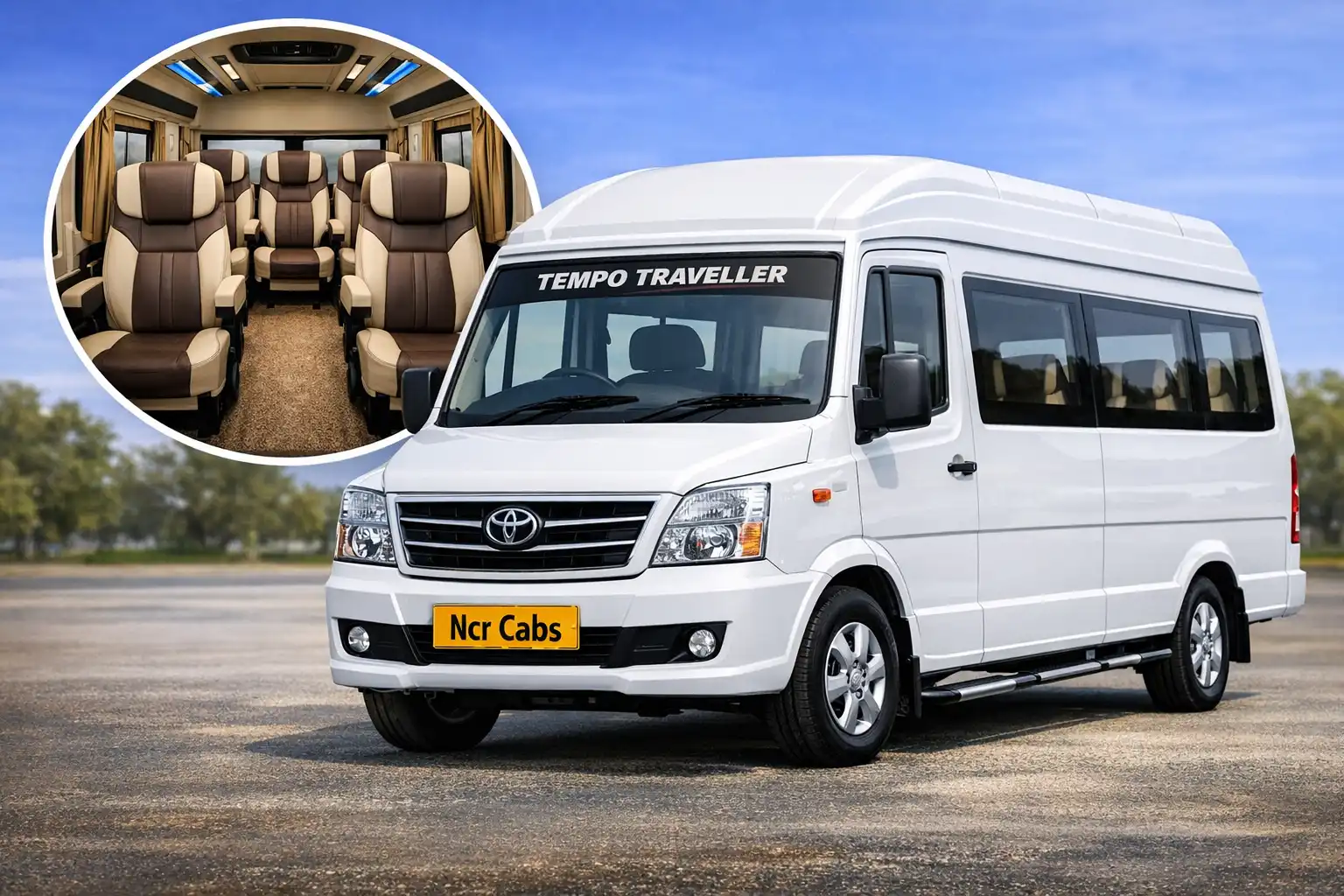 9 seater tempo traveller on rent Delhi NCR — NCR Cabs